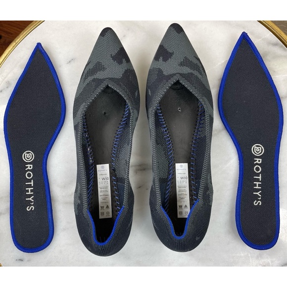 Rothys The Point Gray Camo Blue Halo Size 10 - Picture 3 of 16